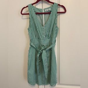 Green and White Striped Dress
